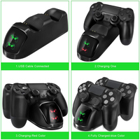 Kontroler PS4 Joypad uchwyt joysticka ładowarka USB podwójna stacja ładująca usb szybki ładująca stacja dokująca do konsoli Playstation 4 PS4 Slim / PS4 Pro 3
